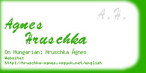 agnes hruschka business card