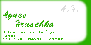 agnes hruschka business card